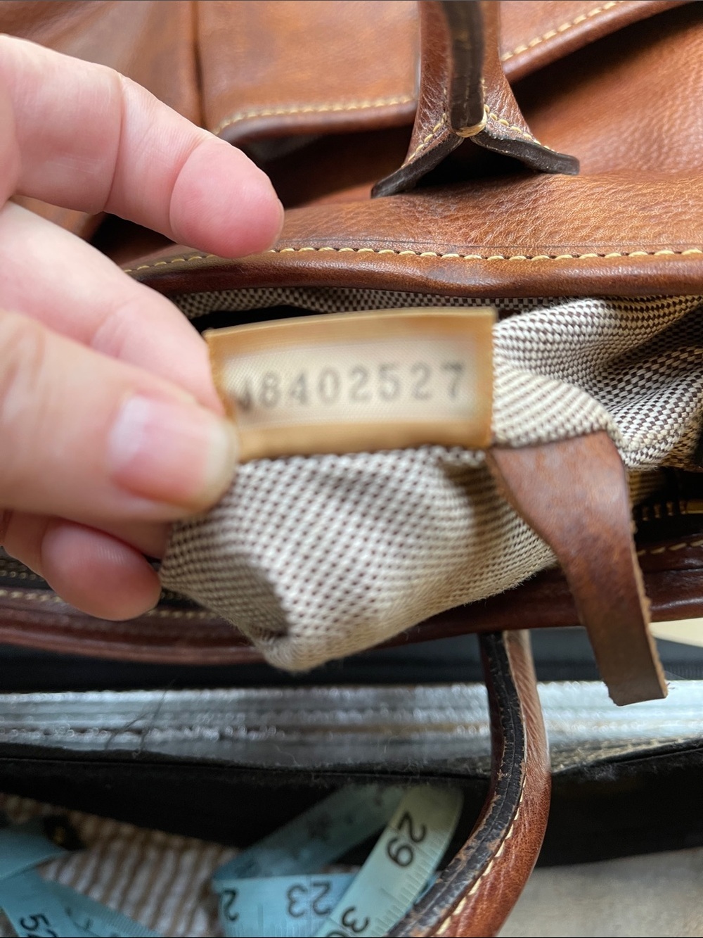 Dooney & Bourke Brown Florentine Vacchetta Leather Dual-Pocket Tote - Picture 5 of 8